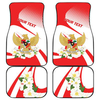 Indonesia Car Mats Javan Hawk Eagle Melati Flower - Wonder Print Shop