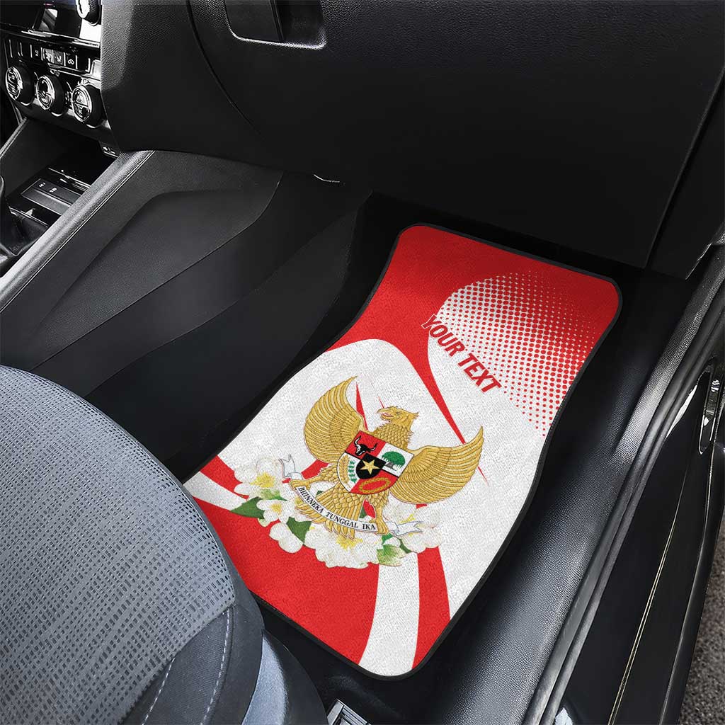 Indonesia Car Mats Javan Hawk Eagle Melati Flower - Wonder Print Shop