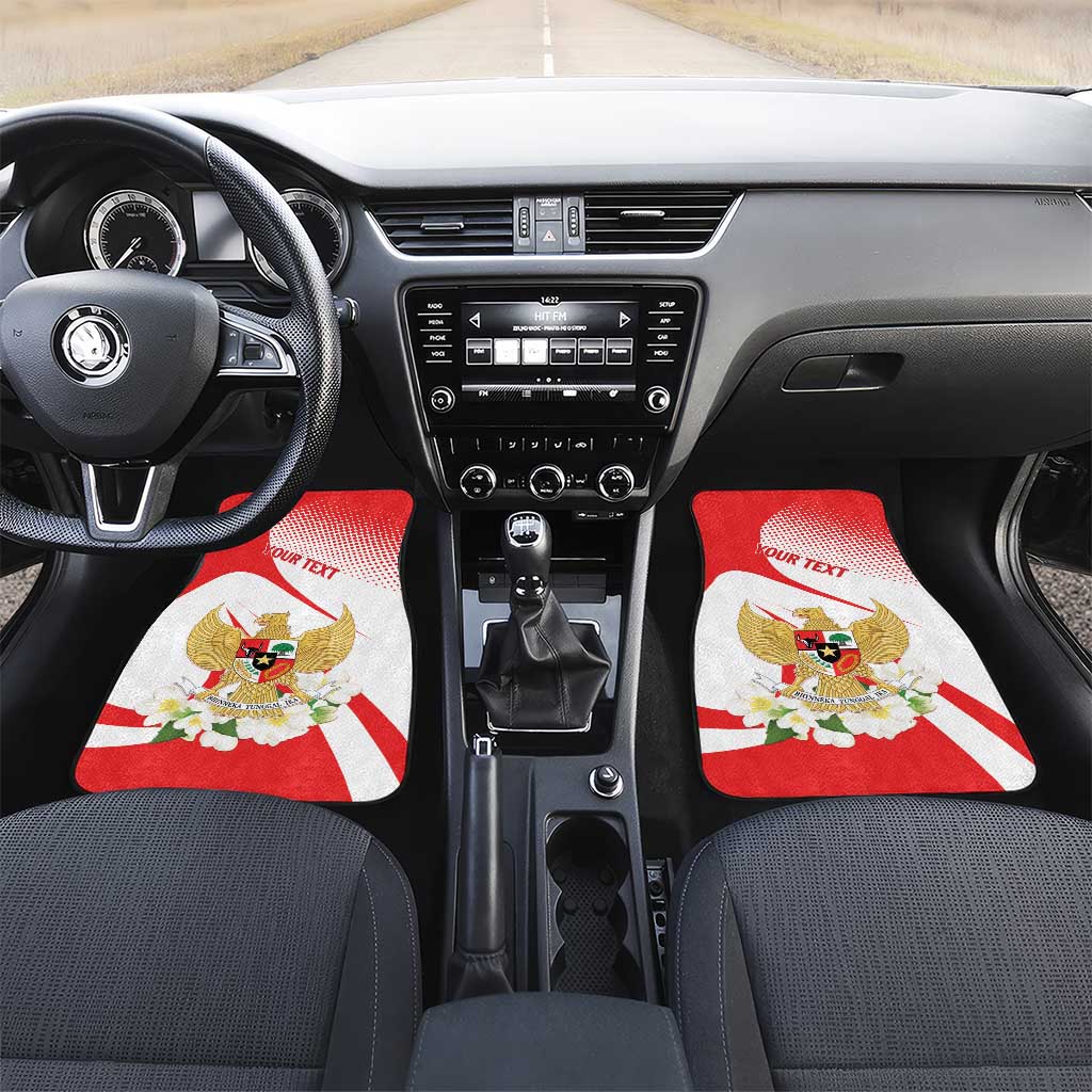 Indonesia Car Mats Javan Hawk Eagle Melati Flower - Wonder Print Shop