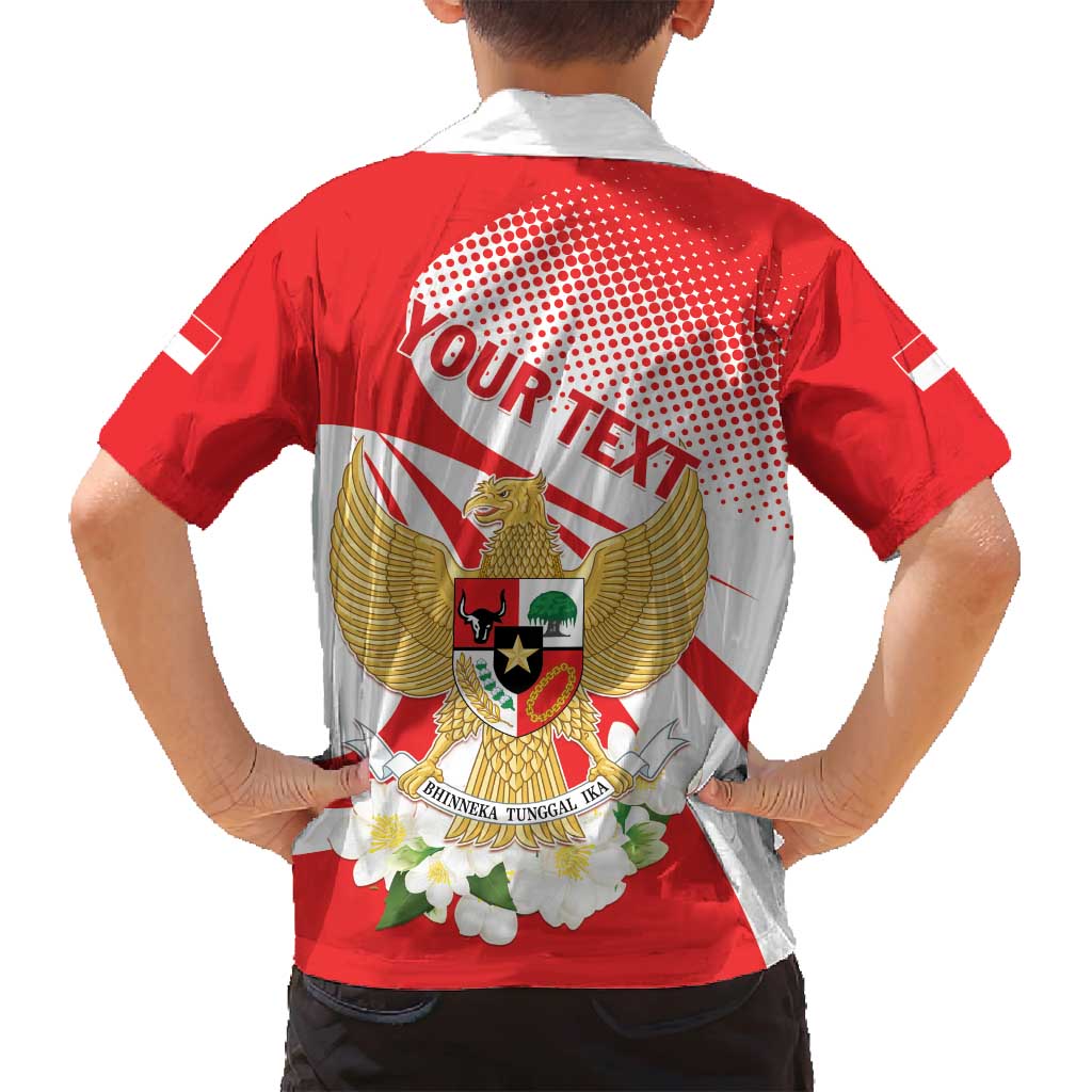 Indonesia Family Matching Off Shoulder Maxi Dress and Hawaiian Shirt Javan Hawk Eagle Melati Flower - Wonder Print Shop