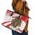 Indonesia Leather Tote Bag Javan Hawk Eagle Melati Flower - Wonder Print Shop