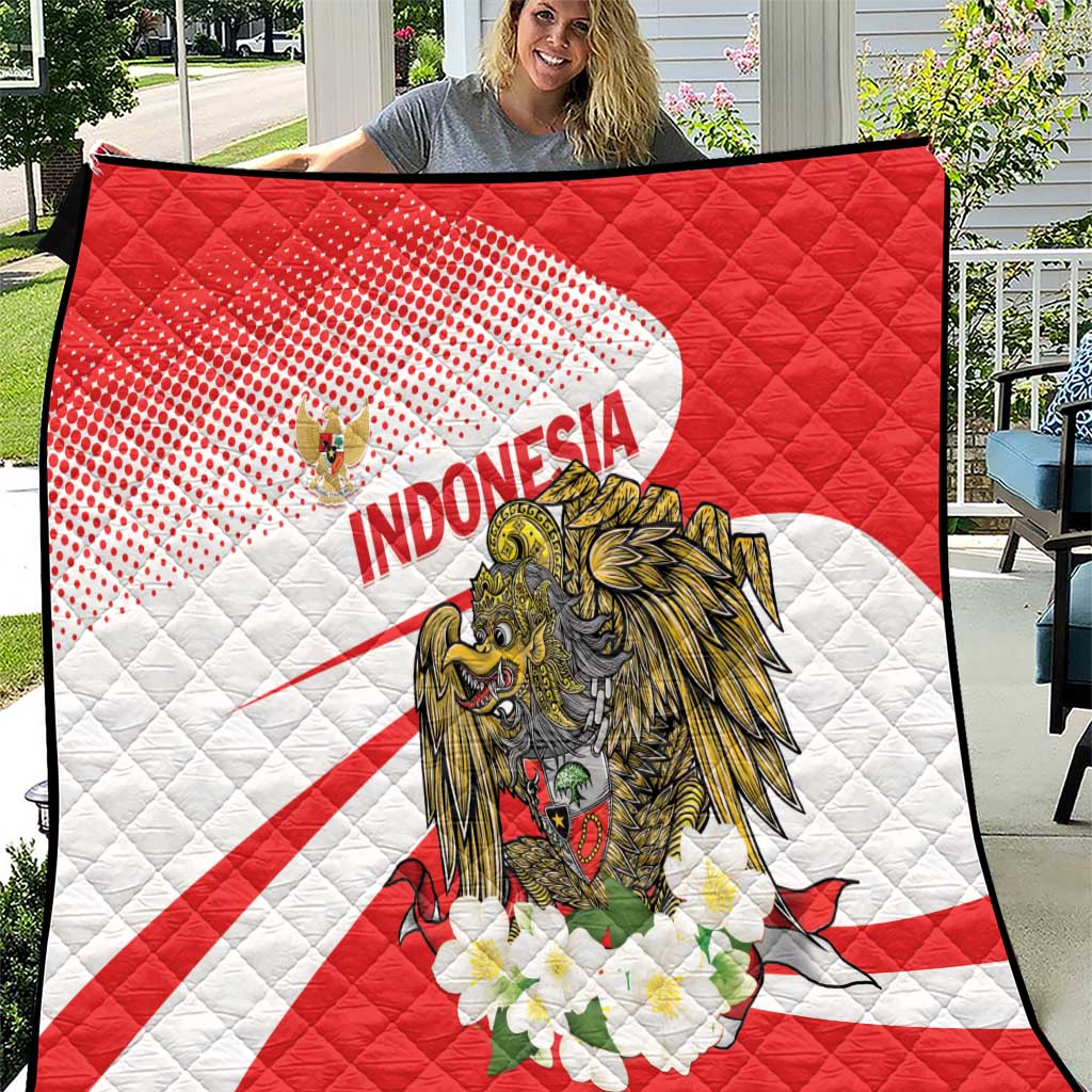 Indonesia Quilt Javan Hawk Eagle Melati Flower - Wonder Print Shop