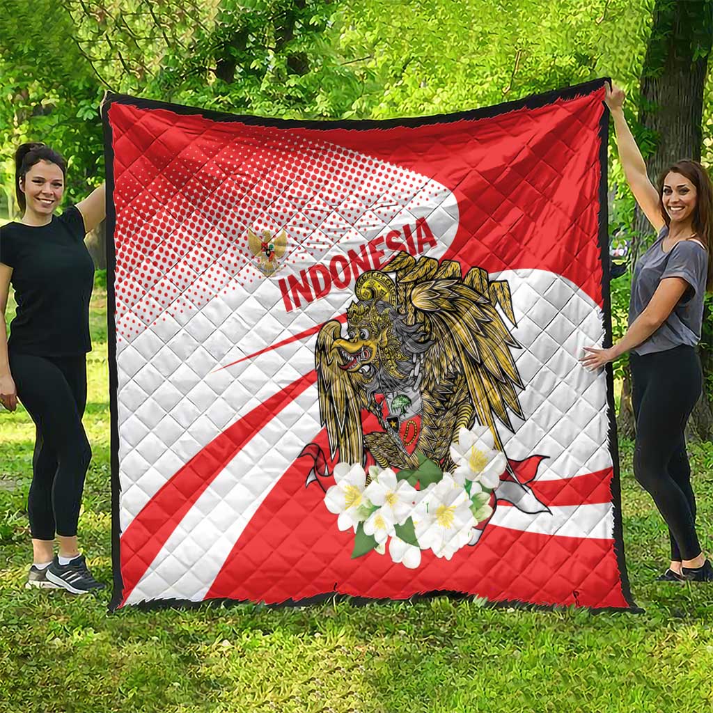 Indonesia Quilt Javan Hawk Eagle Melati Flower - Wonder Print Shop