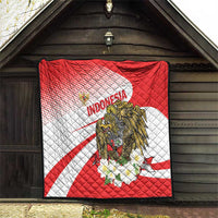 Indonesia Quilt Javan Hawk Eagle Melati Flower - Wonder Print Shop