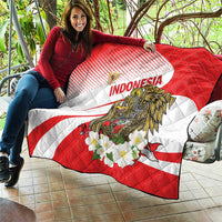 Indonesia Quilt Javan Hawk Eagle Melati Flower - Wonder Print Shop