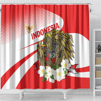 Indonesia Shower Curtain Javan Hawk Eagle Melati Flower