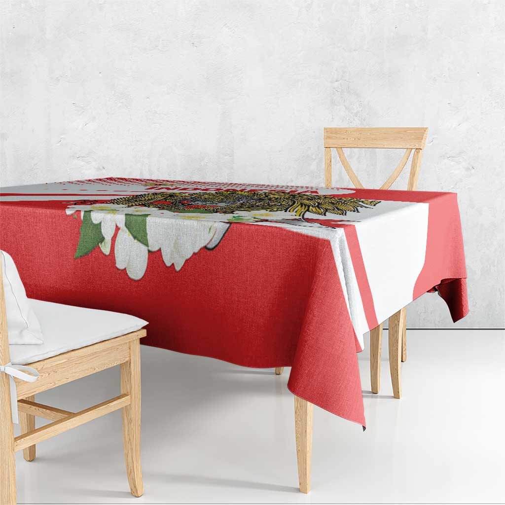 Indonesia Tablecloth Javan Hawk Eagle Melati Flower - Wonder Print Shop