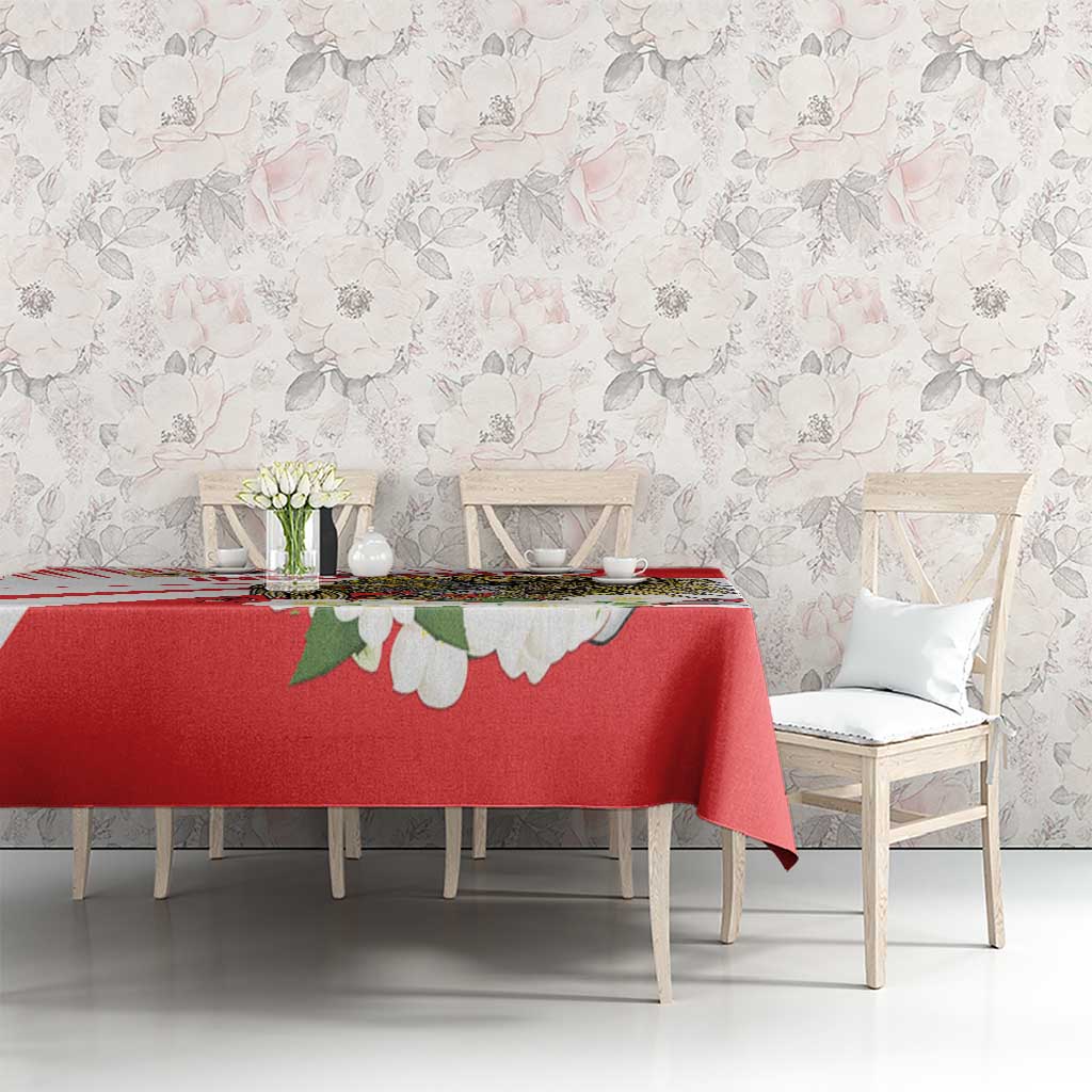 Indonesia Tablecloth Javan Hawk Eagle Melati Flower - Wonder Print Shop