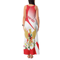 Indonesia Tank Maxi Dress Javan Hawk Eagle Melati Flower - Wonder Print Shop