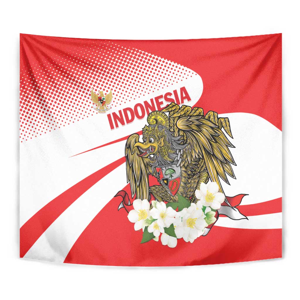 Indonesia Tapestry Javan Hawk Eagle Melati Flower - Wonder Print Shop