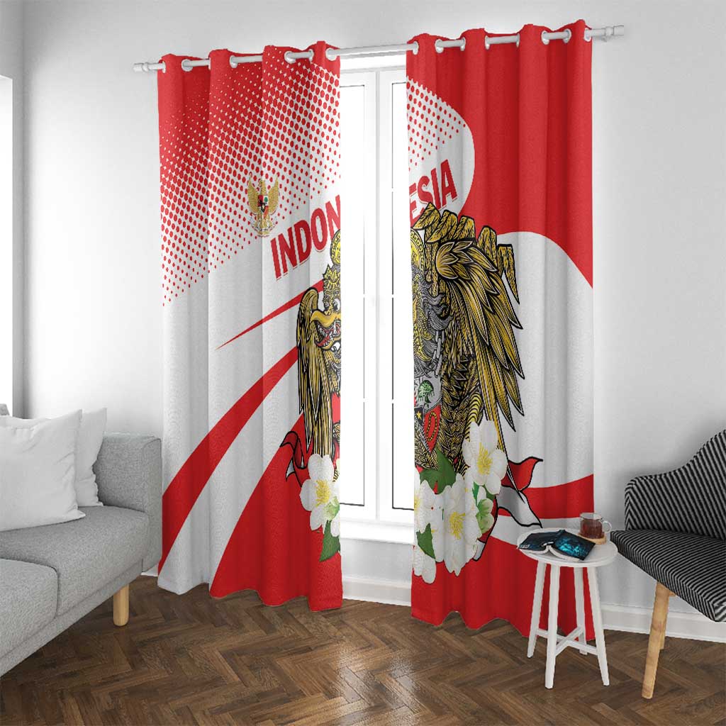 Indonesia Window Curtain Javan Hawk Eagle Melati Flower - Wonder Print Shop