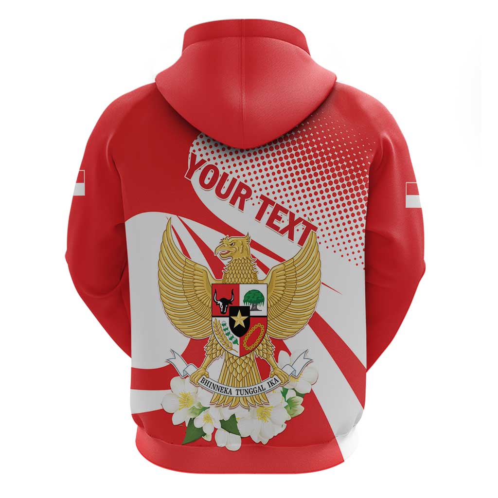 Indonesia Zip Hoodie Javan Hawk Eagle Melati Flower - Wonder Print Shop