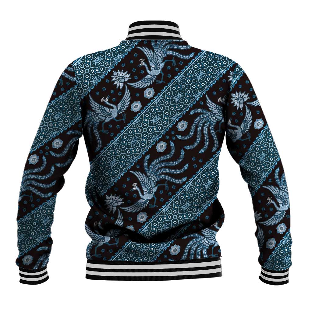 Indonesia Batik Pattern Baseball Jacket Blue Version - Wonder Print Shop