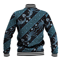 Indonesia Batik Pattern Baseball Jacket Blue Version - Wonder Print Shop