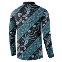 Indonesia Batik Pattern Button Sweatshirt Blue Version - Wonder Print Shop