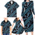 Indonesia Batik Pattern Family Matching Long Sleeve Bodycon Dress and Hawaiian Shirt Blue Version - Wonder Print Shop