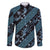 Indonesia Batik Pattern Family Matching Long Sleeve Bodycon Dress and Hawaiian Shirt Blue Version - Wonder Print Shop