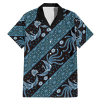 Indonesia Batik Pattern Family Matching Mermaid Dress and Hawaiian Shirt Blue Version - Wonder Print Shop