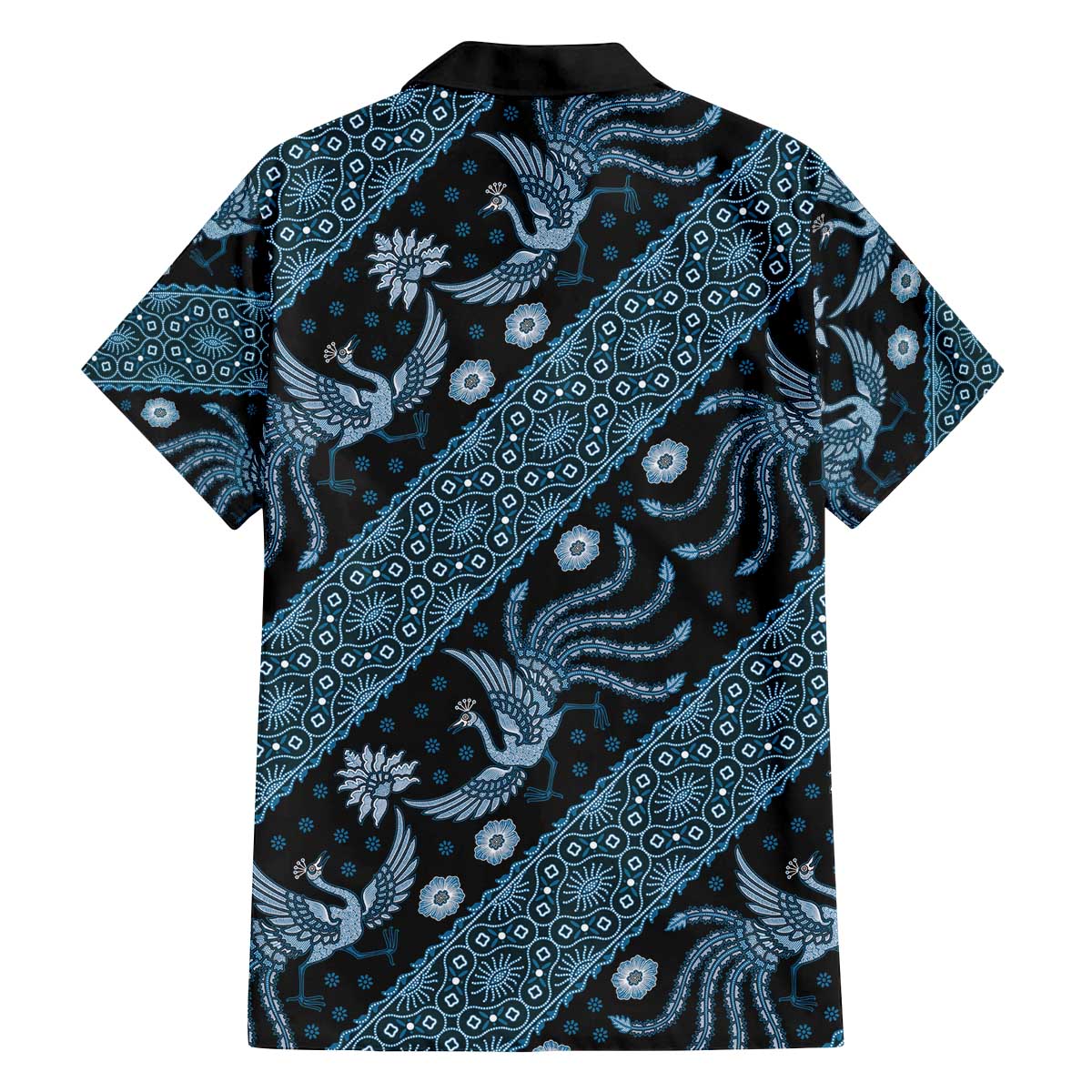 Indonesia Batik Pattern Family Matching Puletasi and Hawaiian Shirt Blue Version - Wonder Print Shop