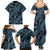 Indonesia Batik Pattern Family Matching Summer Maxi Dress and Hawaiian Shirt Blue Version - Wonder Print Shop
