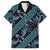 Indonesia Batik Pattern Family Matching Summer Maxi Dress and Hawaiian Shirt Blue Version - Wonder Print Shop
