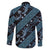 Indonesia Batik Pattern Family Matching Summer Maxi Dress and Hawaiian Shirt Blue Version - Wonder Print Shop