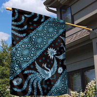 Indonesia Batik Pattern Garden Flag Blue Version - Wonder Print Shop