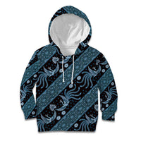 Indonesia Batik Pattern Kid Hoodie Blue Version - Wonder Print Shop