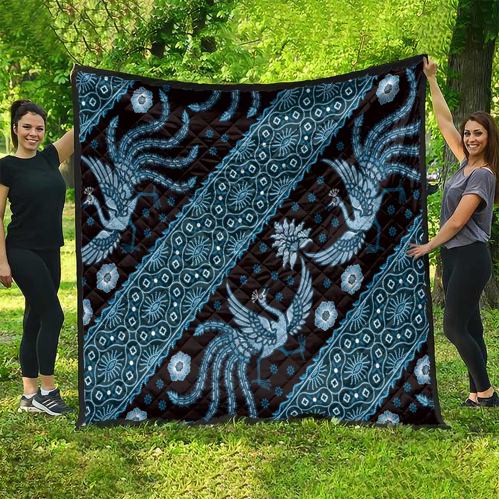 Indonesia Batik Pattern Quilt Blue Version - Wonder Print Shop