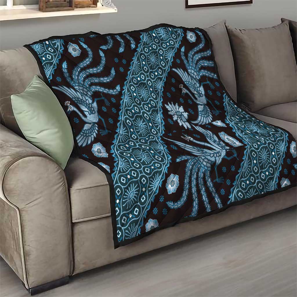 Indonesia Batik Pattern Quilt Blue Version - Wonder Print Shop