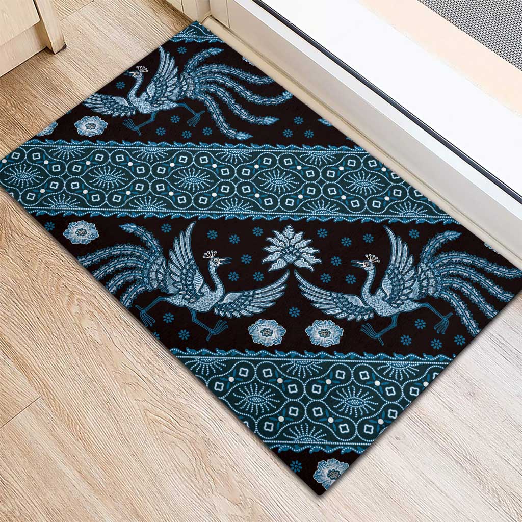 Indonesia Batik Pattern Rubber Doormat Blue Version - Wonder Print Shop