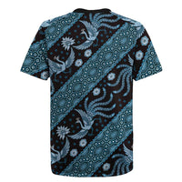 Indonesia Batik Pattern Rugby Jersey Blue Version - Wonder Print Shop