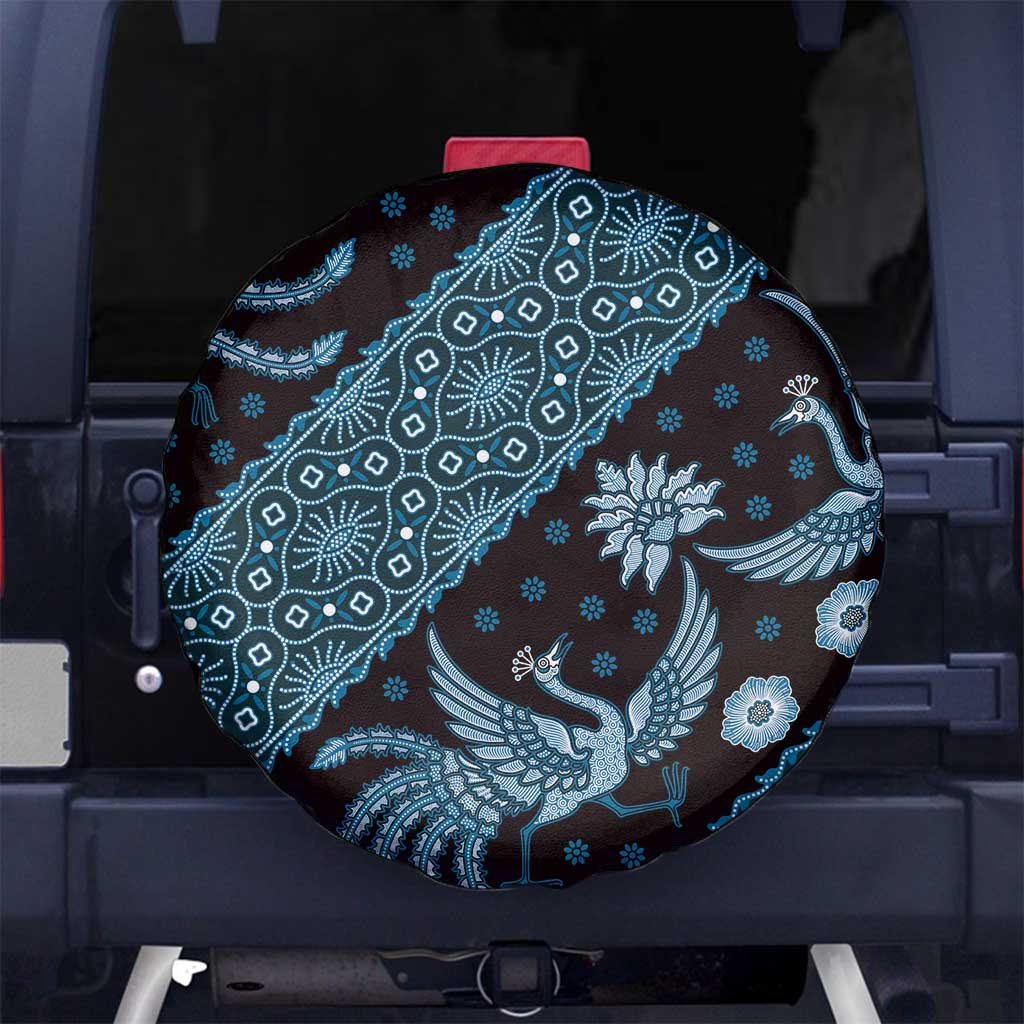 Indonesia Batik Pattern Spare Tire Cover Blue Version - Wonder Print Shop