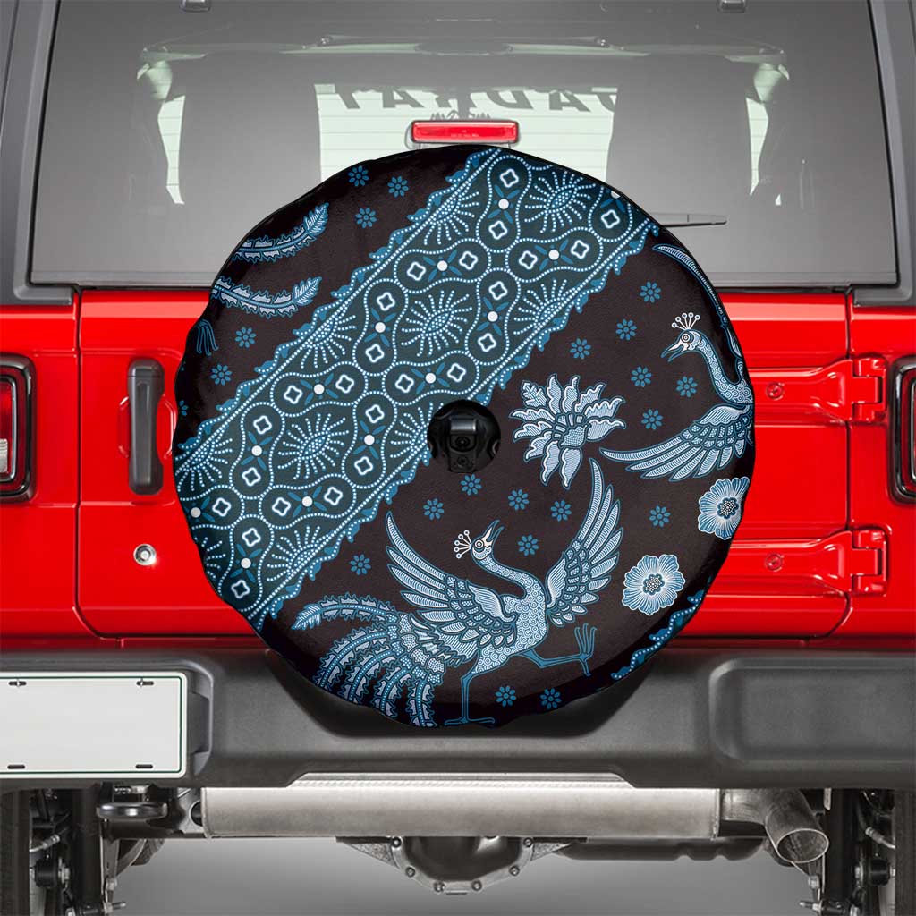 Indonesia Batik Pattern Spare Tire Cover Blue Version - Wonder Print Shop