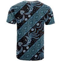Indonesia Batik Pattern T Shirt Blue Version - Wonder Print Shop