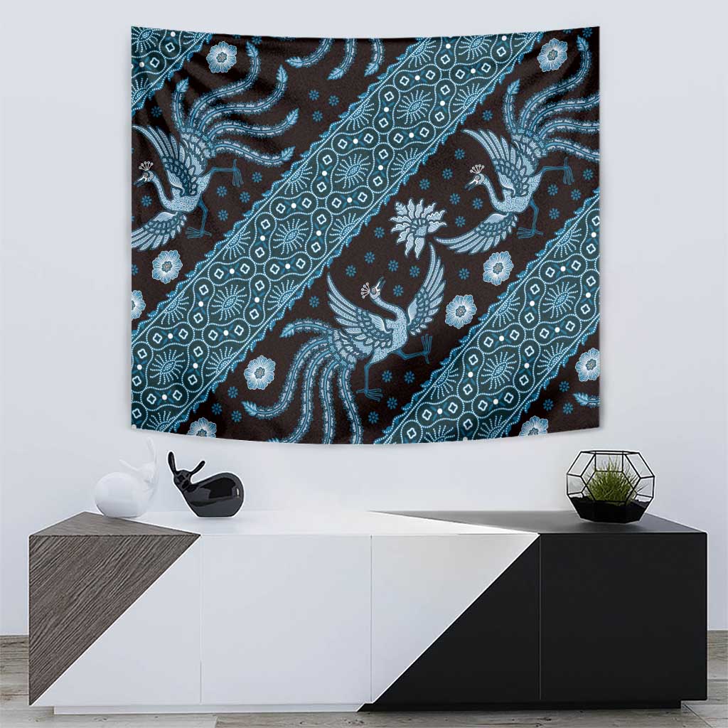 Indonesia Batik Pattern Tapestry Blue Version - Wonder Print Shop