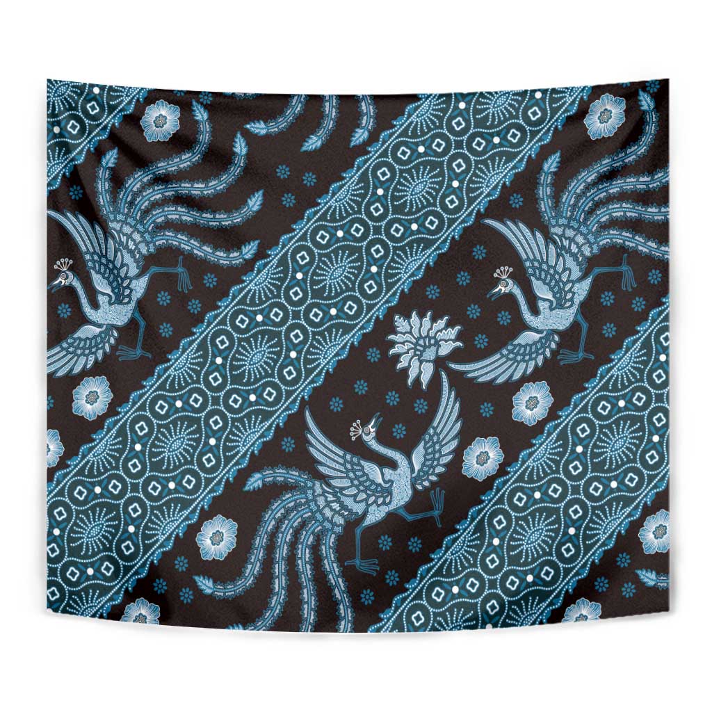 Indonesia Batik Pattern Tapestry Blue Version - Wonder Print Shop