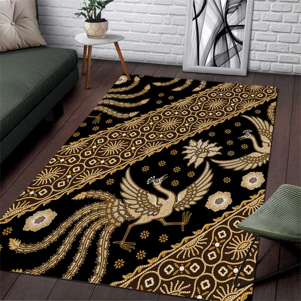Indonesia Batik Pattern Area Rug Gold Version - Wonder Print Shop