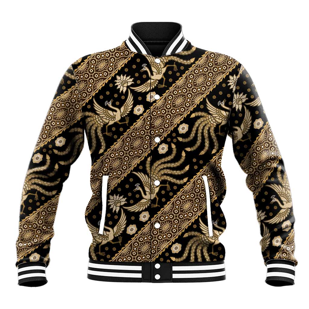 Indonesia Batik Pattern Baseball Jacket Gold Version - Wonder Print Shop