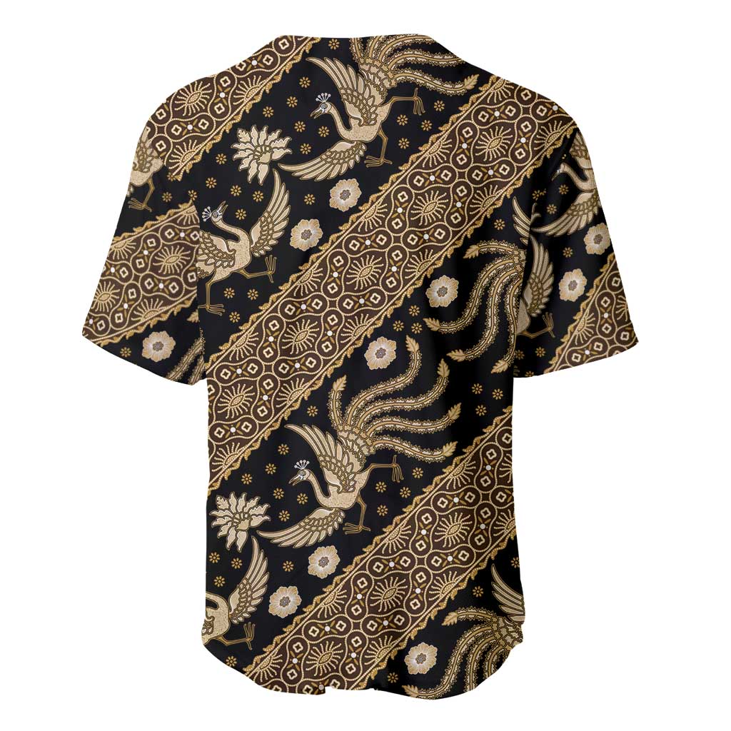 Indonesia Batik Pattern Baseball Jersey Gold Version - Wonder Print Shop