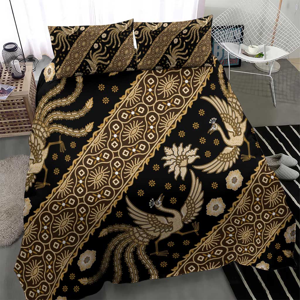 Indonesia Batik Pattern Bedding Set Gold Version - Wonder Print Shop