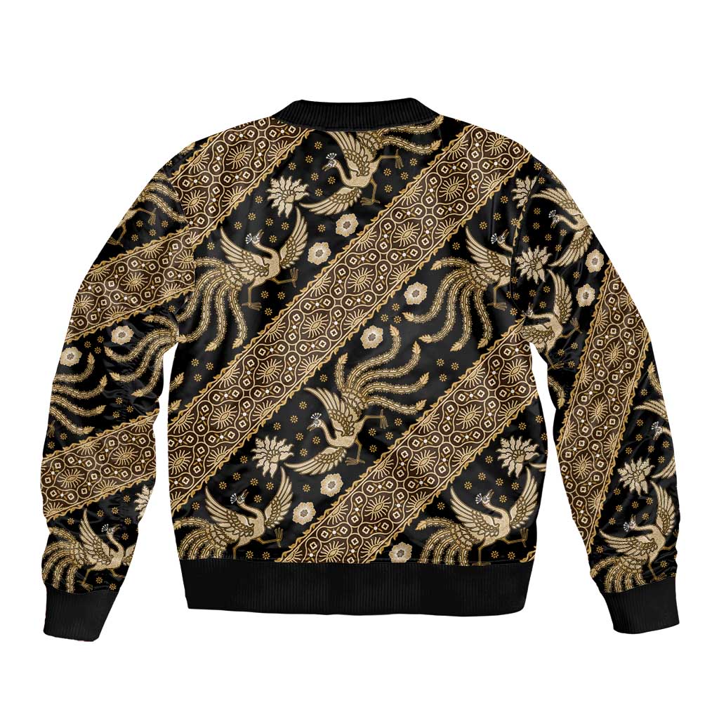 Indonesia Batik Pattern Bomber Jacket Gold Version - Wonder Print Shop