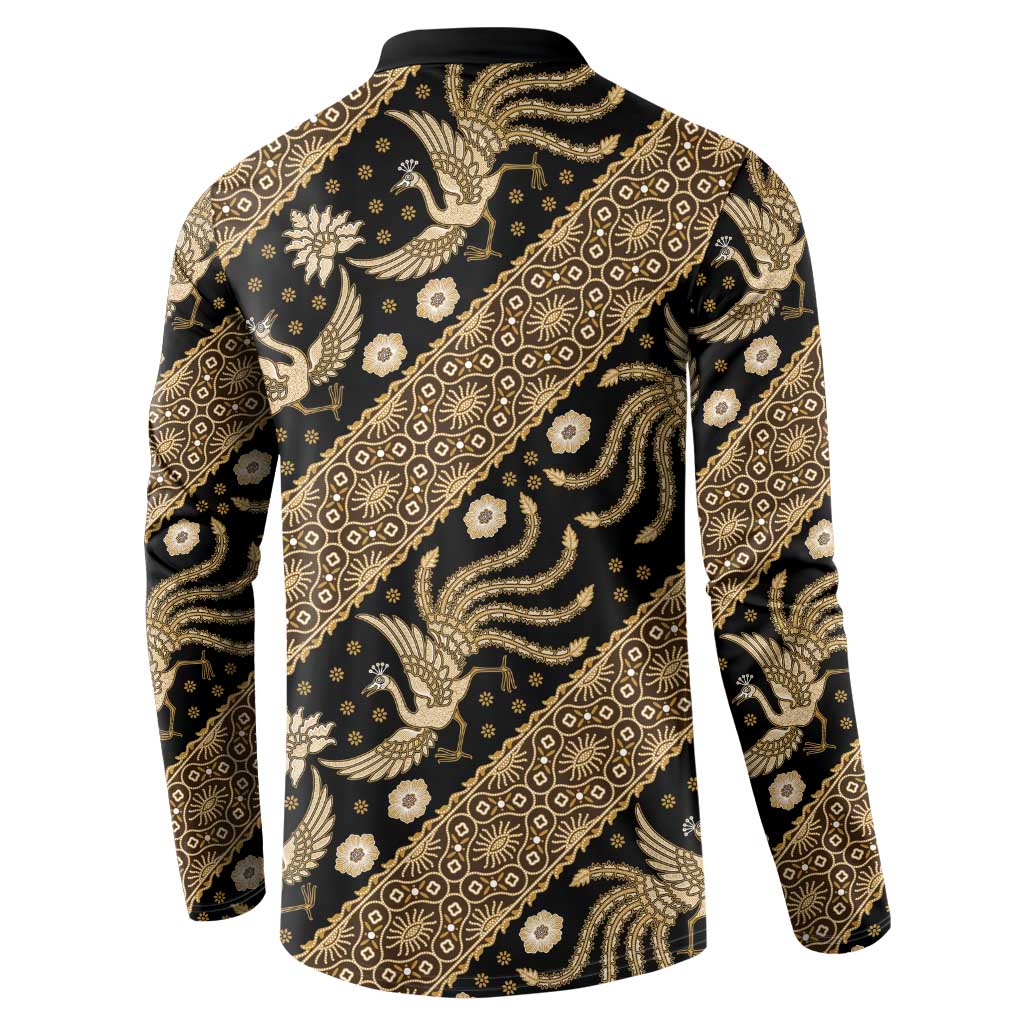 Indonesia Batik Pattern Button Sweatshirt Gold Version - Wonder Print Shop
