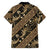 Indonesia Batik Pattern Family Matching Off Shoulder Maxi Dress and Hawaiian Shirt Gold Version - Wonder Print Shop