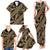 Indonesia Batik Pattern Family Matching Tank Maxi Dress and Hawaiian Shirt Gold Version - Wonder Print Shop
