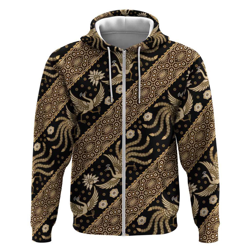 Indonesia Batik Pattern Hoodie Gold Version - Wonder Print Shop