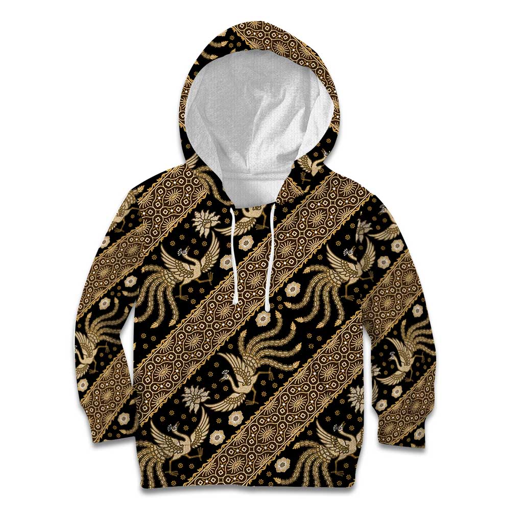 Indonesia Batik Pattern Kid Hoodie Gold Version - Wonder Print Shop