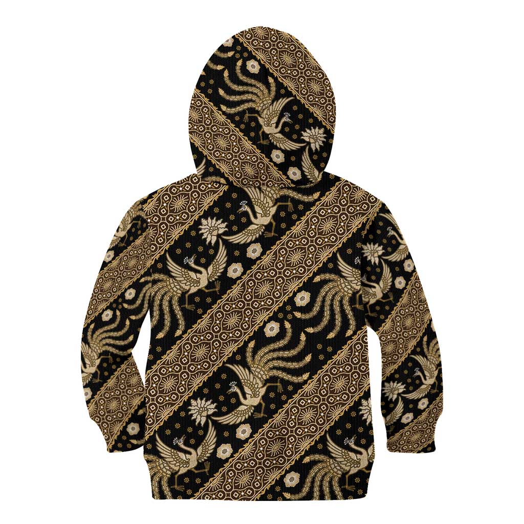 Indonesia Batik Pattern Kid Hoodie Gold Version - Wonder Print Shop