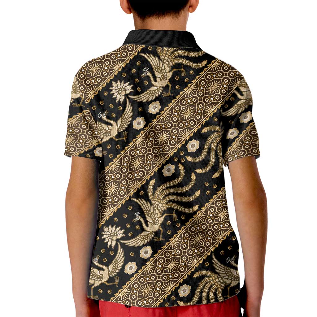 Indonesia Batik Pattern Kid Polo Shirt Gold Version - Wonder Print Shop