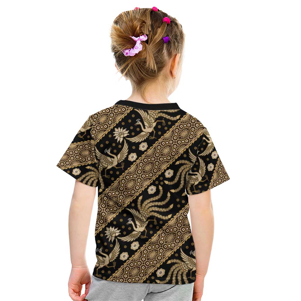 Indonesia Batik Pattern Kid T Shirt Gold Version - Wonder Print Shop